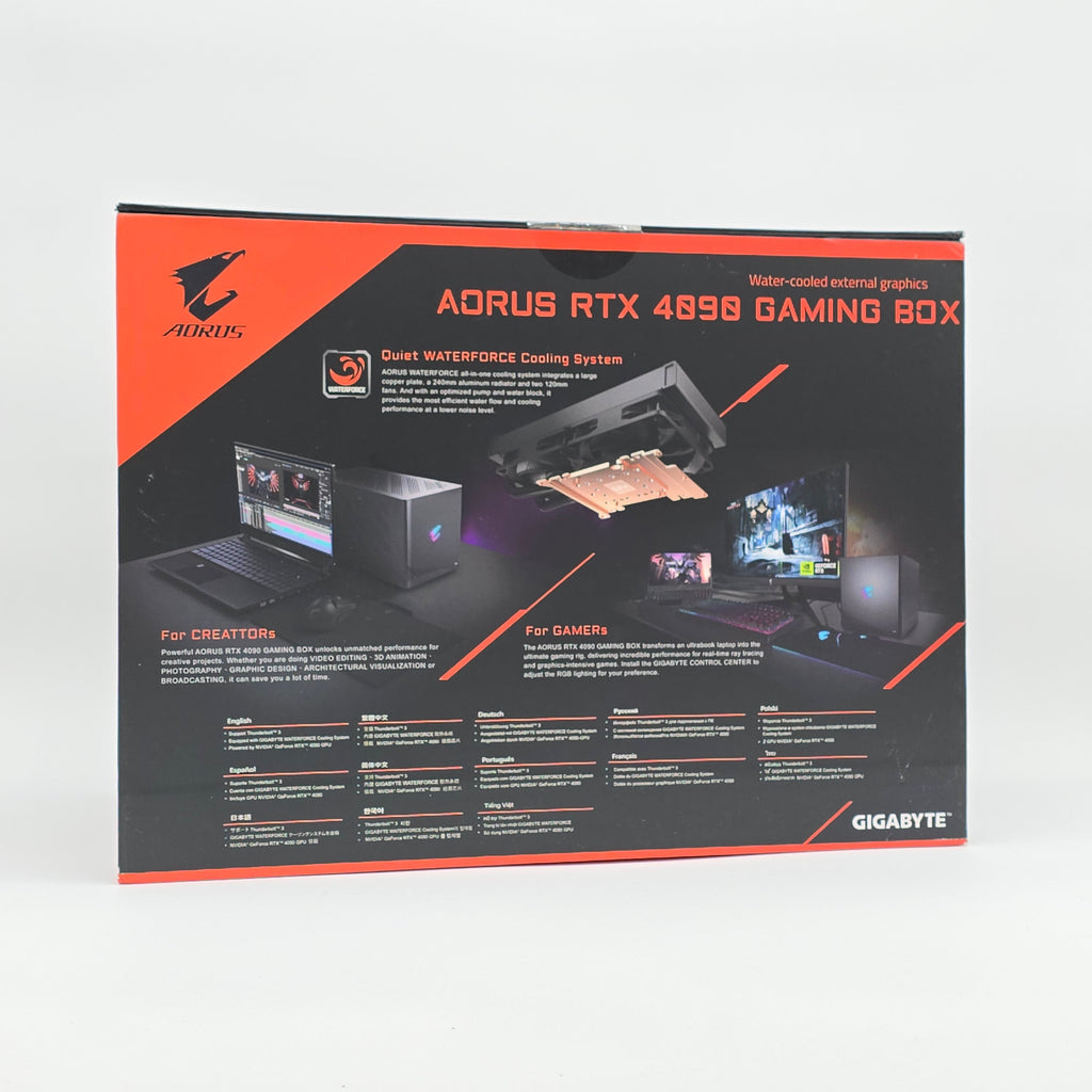 Aorus RTX 4090 Gaming Box eGPU, WATERFORCE All-in-One Liquid Cooled